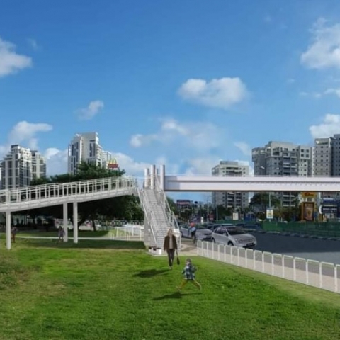 שני גשרי הולכי רגל חדשים מעל דרך רבין וגיסין - חדשות בפתח תקווה