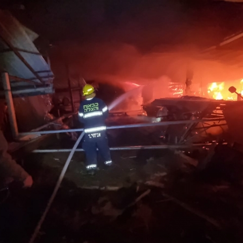 הלילה בכפר מע"ש: שריפה של מכולות ואורווה - מספר סוסים נפגעו (וידיאו) - חדשות בפתח תקווה