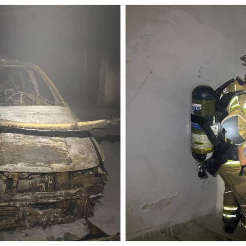 הלילה ברח' שנקר:  בשל שריפת רכב, חולצו 16 לכודים, 3 מהם נפגעו משאיפת עשן (וידיאו) - חדשות בפתח תקווה