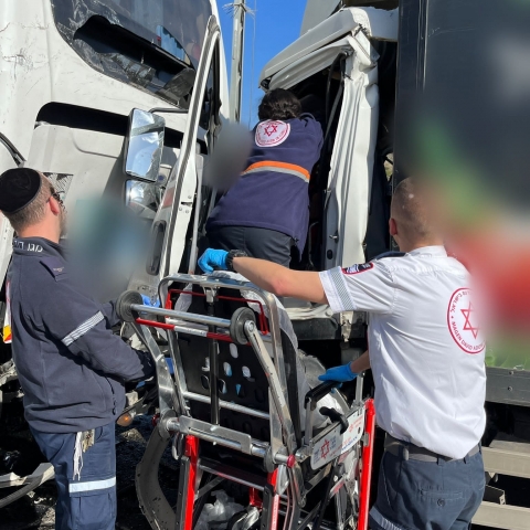 נפגעים בתאונת דרכים בין אוטובוס למשאית באלקנה - חדשות בפתח תקווה