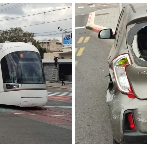 רכבת קלה ורכב פרטי התנגשו ברח' אורלוב בפתח תקווה - חדשות בפתח תקווה