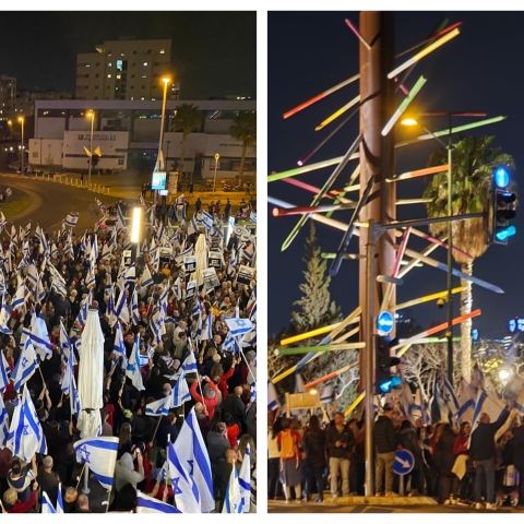 אמש (ראשון): מאות מפגינים הגיעו ספונטנית לצומת העיפרון - במוצ"ש: 5,000 איש בכיכר גורן - חדשות בפתח תקווה