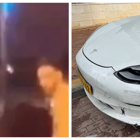 3 צעירים התנגשו בעוצמה ברכב טסלה ונמלטו - הנזק - 40,000 ש"ח. צפו - חדשות בפתח תקווה