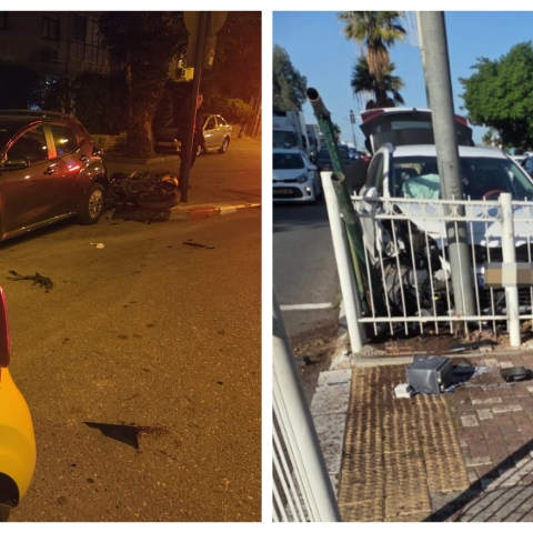היום: רכב התנגש בגדר | אתמול: רוכב אופנוע התנגש ברכבים חונים - חדשות בפתח תקווה
