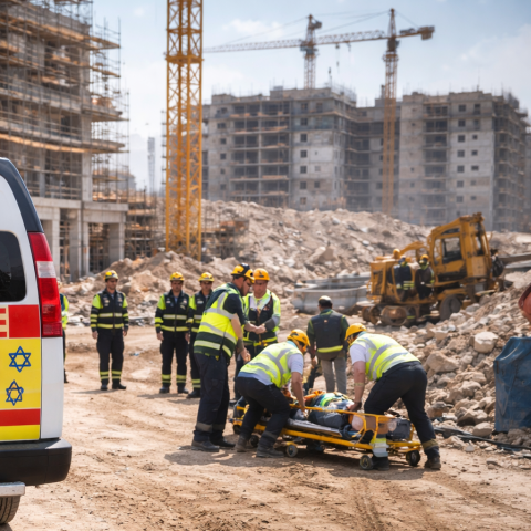 2 פועלים נפצעו מחפץ כבד במהלך עבודתם באתר בנייה בפתח תקווה - חדשות בפתח תקווה