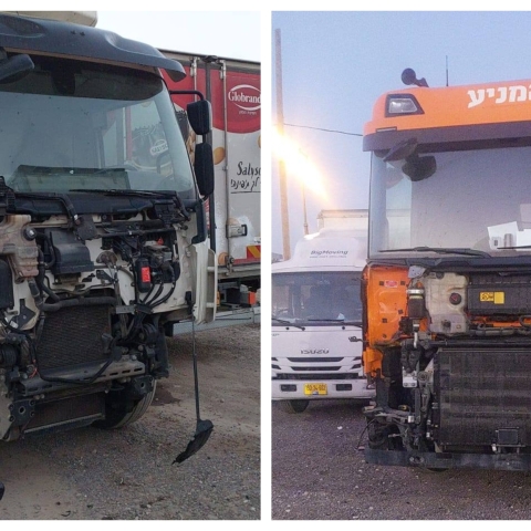 חלקי משאיות חונות נגנבו מ-6 משאיות בלילה אחד - צפו - תחבורה בפתח תקווה