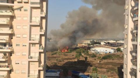 שריפה משתוללת בשטח פתוח סמוך - חדשות בפתח תקווה