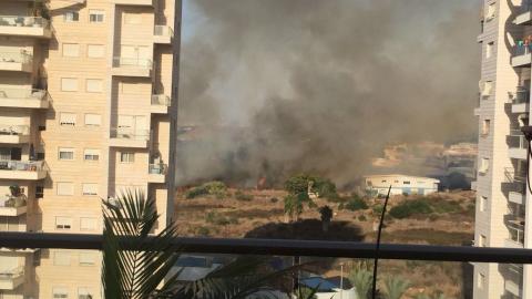 שריפה משתוללת בשטח פתוח סמוך - חדשות בפתח תקווה