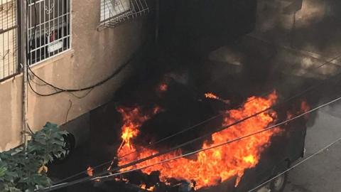 גבר נפצע בינוני בשריפת רכב - חדשות בפתח תקווה