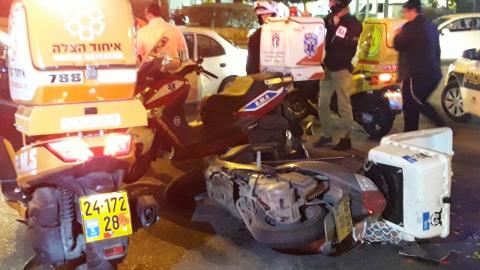 רוכב קטנוע נפצע בינוני בתאונה - חדשות בפתח תקווה