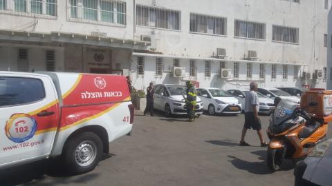 שריפה בתחנת המשטרה ברחוב שטמפפר - חדשות בפתח תקווה