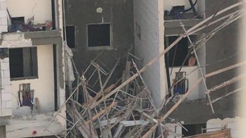 צפו בתיעוד מיוחד: קריסת הפיגומים - בנייה ונדל