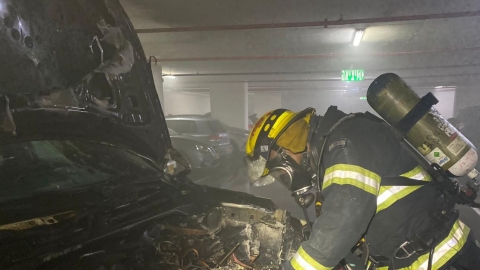 שריפת רכבים בחניון תת קרקעי - חדשות בפתח תקווה