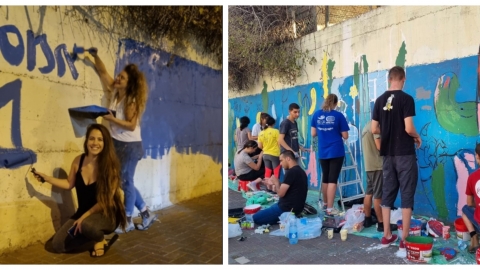 הפכו קיר שומם לחוות קטקוסים - חדשות בפתח תקווה