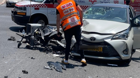 רוכב אופנוע נפצע בינוני בתאונה - חדשות בפתח תקווה