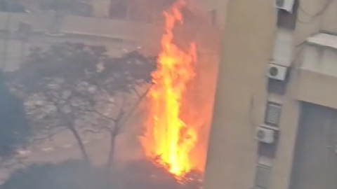 שריפה פרצה סמוך לבניין מגורים - חדשות בפתח תקווה